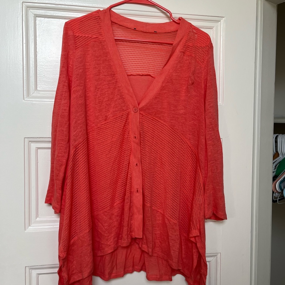 Pink button up long sleeve shirt